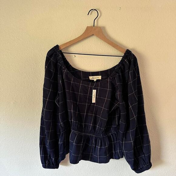 Madewell navy scoopneck peplum top - Picture 4 of 4